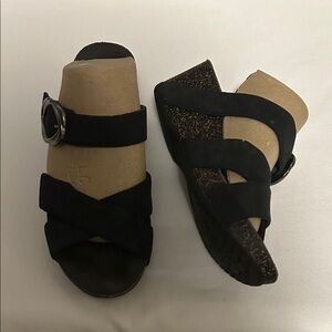 Dansko Black Strappy Mules